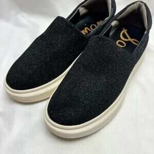 Sam Edelman Black Silver Nerah Platform Casual Slip On Loafers Women's Size 7.5